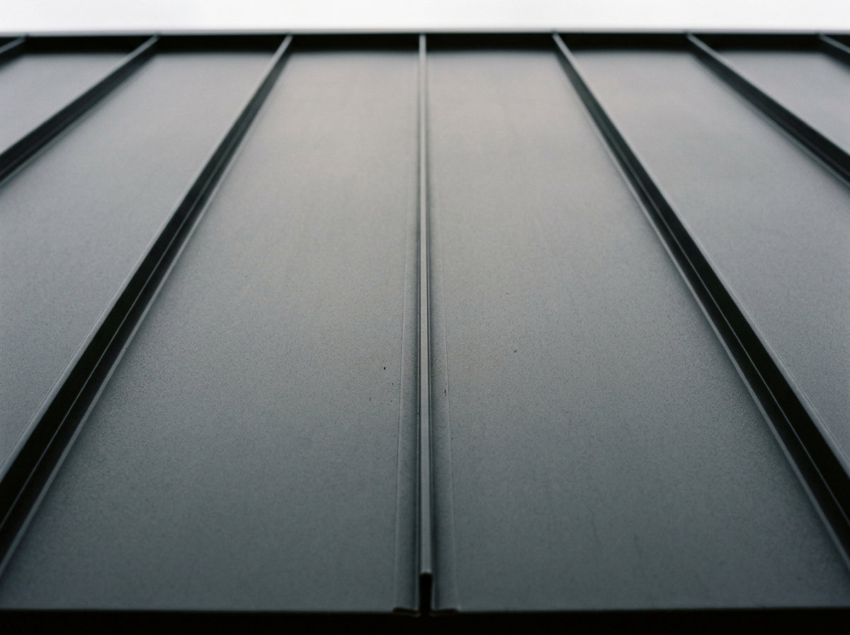 Matte black standing seam metal roof